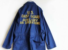 画像1: 70s LOEV BROS U.S.COAST GUARD チェーン刺繍 オールインワン 紺 40★つなぎ (1)