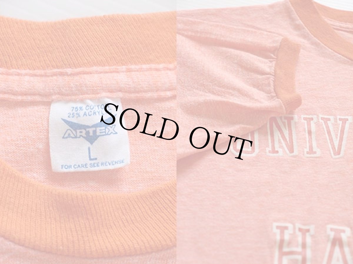 画像3: 70s ARTEX UNIVERSITY OF HAWAII リンガーTシャツ 杢オレンジ L (3)