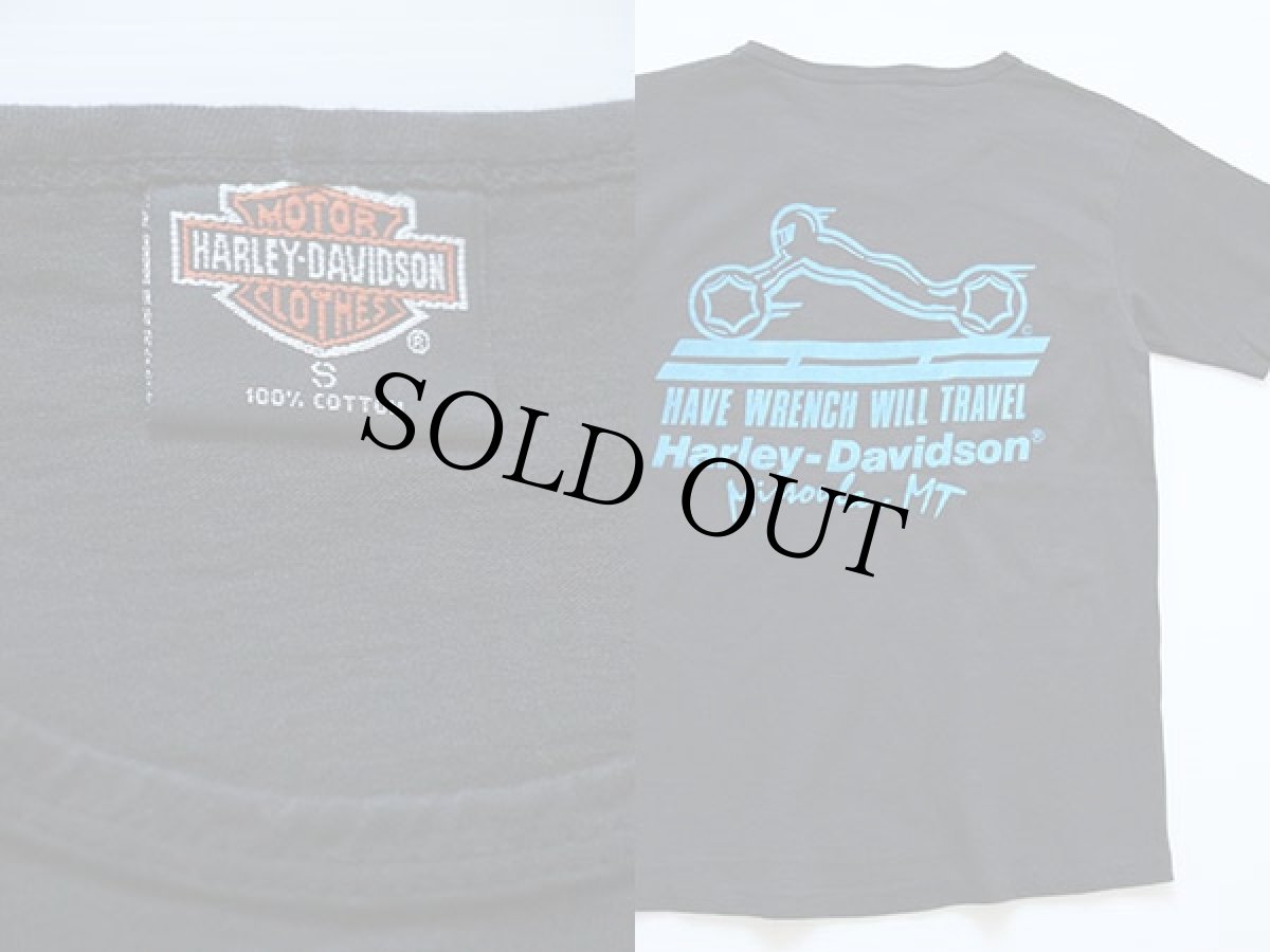 画像3: 90s USA製 HARLEY-DAVIDSONハーレー ダビッドソン ネイティブ柄 Tシャツ 黒 S (3)
