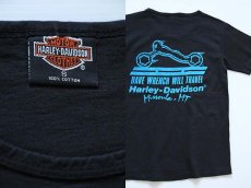 画像3: 90s USA製 HARLEY-DAVIDSONハーレー ダビッドソン ネイティブ柄 Tシャツ 黒 S (3)
