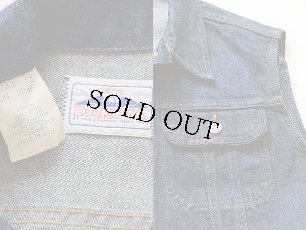 画像3: 80s USA製 DAKOTA FIVE BROTHERファイブブラザー デニムベスト 38 (3)