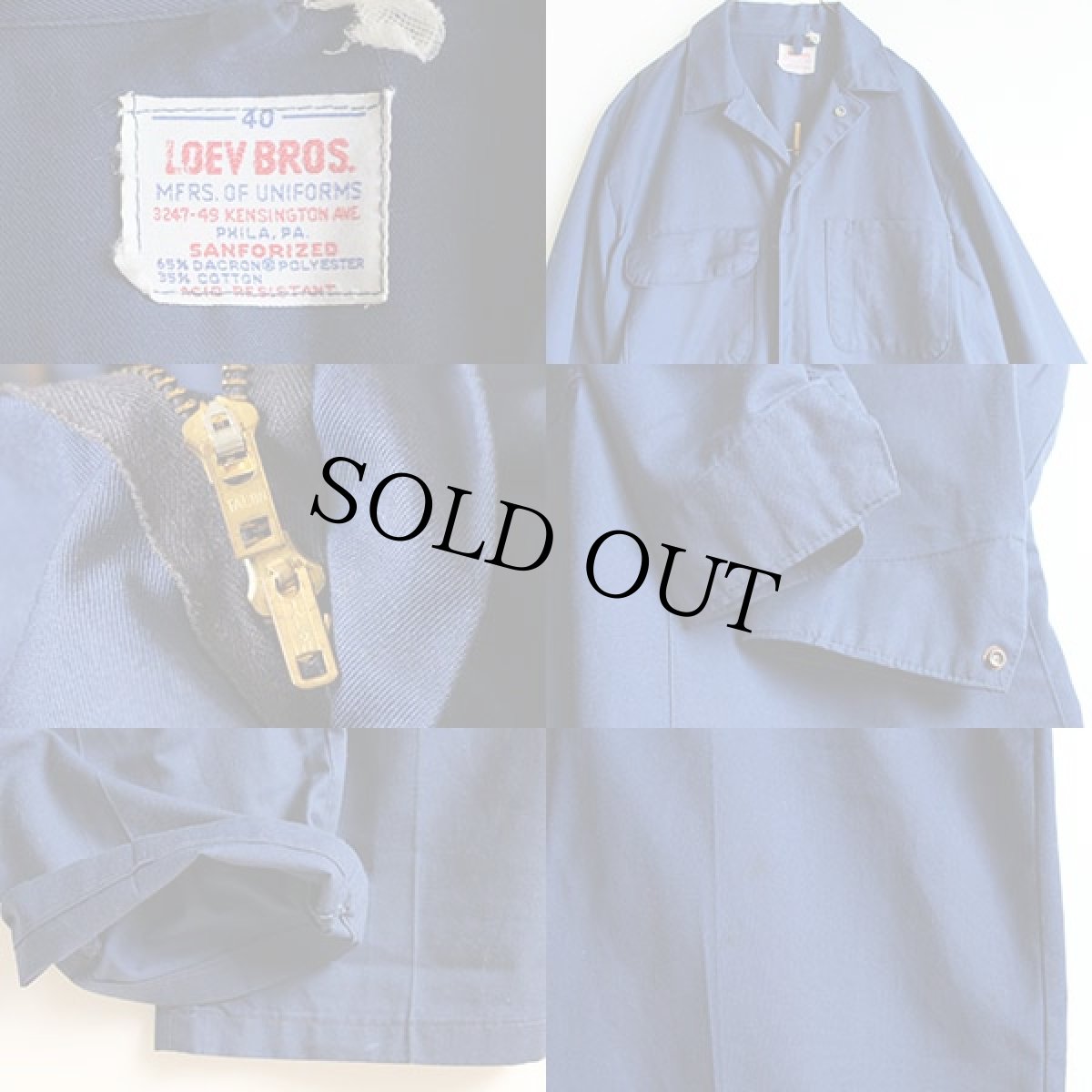 画像3: 70s LOEV BROS U.S.COAST GUARD チェーン刺繍 オールインワン 紺 40★つなぎ (3)