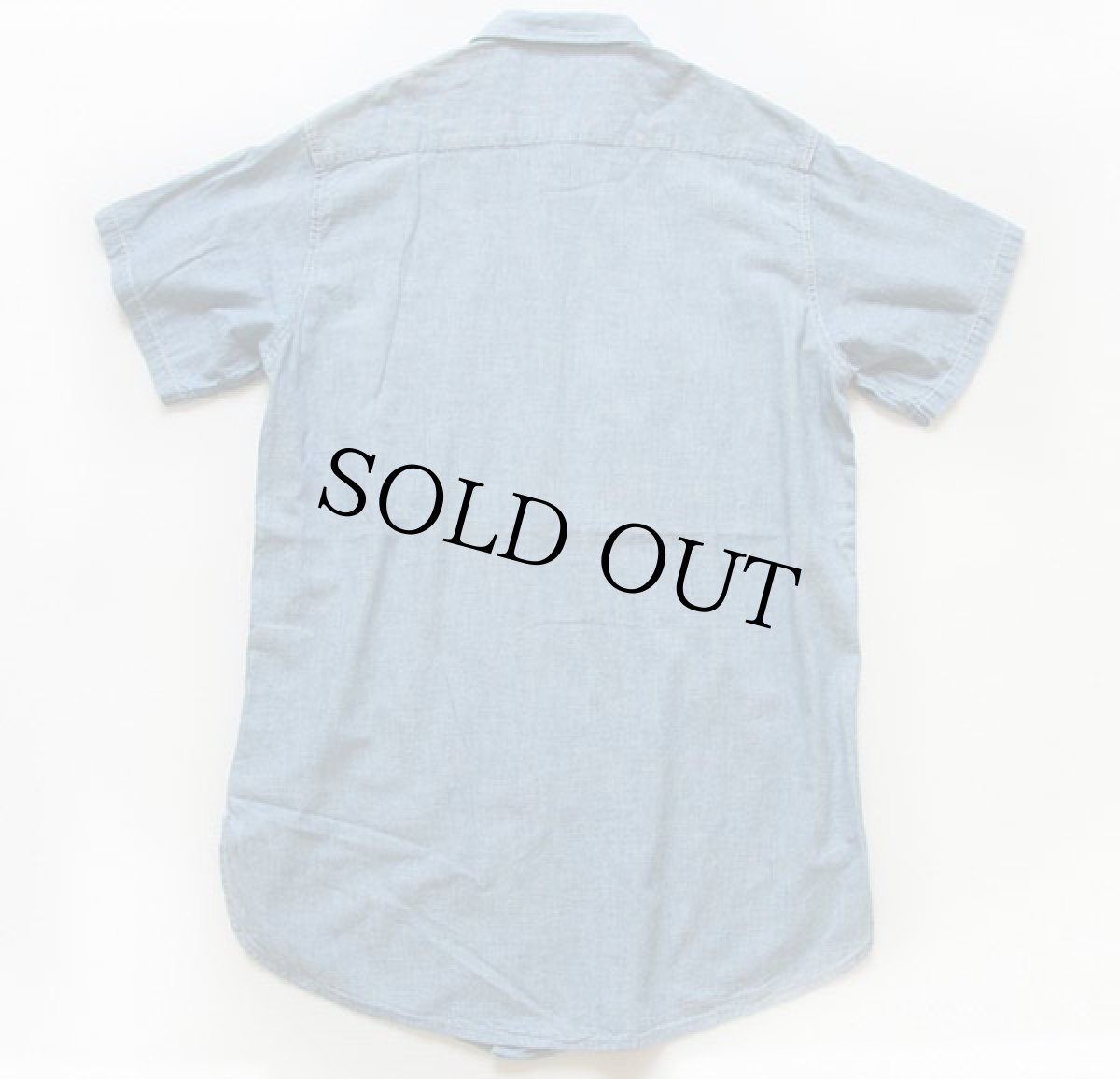 画像2: 50s PENNEY'S OX-HIDE マチ付き 半袖 コットン シャンブレーシャツ (2)