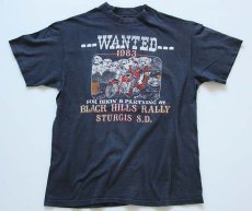 画像1: 80s USA製 Hanes STURGISスタージス HARLEY-DAVIDSONハーレーダビッドソン コットンTシャツ 墨黒 L (1)