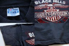 画像3: 80s USA製 Hanes STURGISスタージス HARLEY-DAVIDSONハーレーダビッドソン コットンTシャツ 墨黒 L (3)