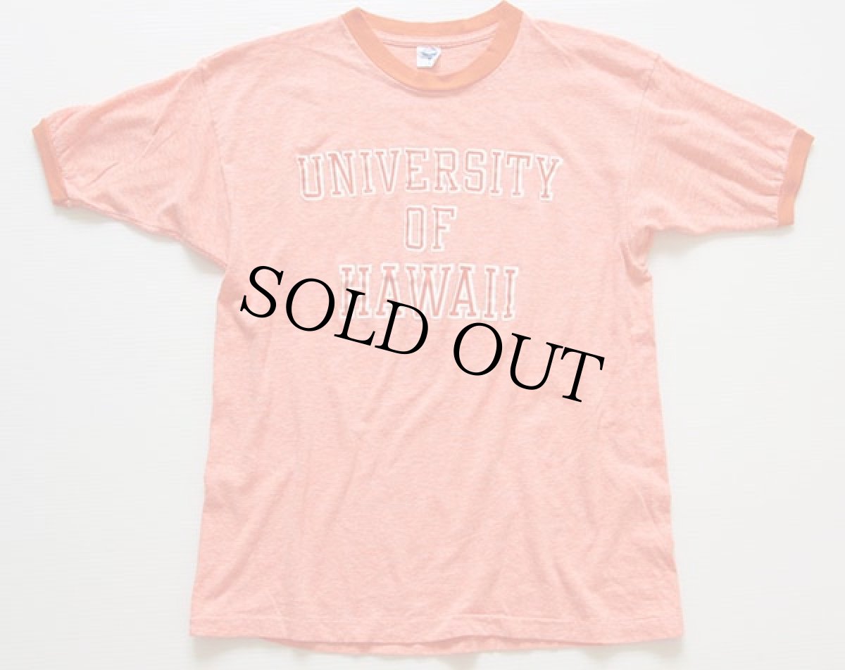 画像2: 70s ARTEX UNIVERSITY OF HAWAII リンガーTシャツ 杢オレンジ L (2)