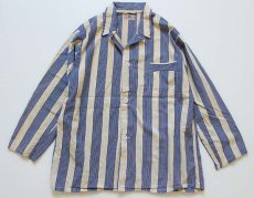 画像2: 40s MONTGOMERY WARD BRENT ストライプ コットン パジャマ シャツ&パンツ セット (2)