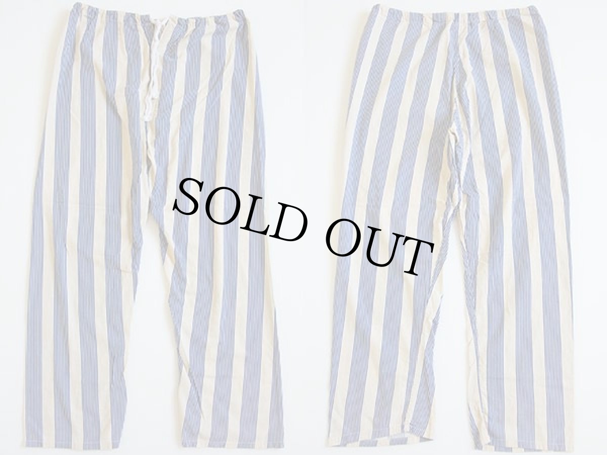 画像3: 40s MONTGOMERY WARD BRENT ストライプ コットン パジャマ シャツ&パンツ セット (3)