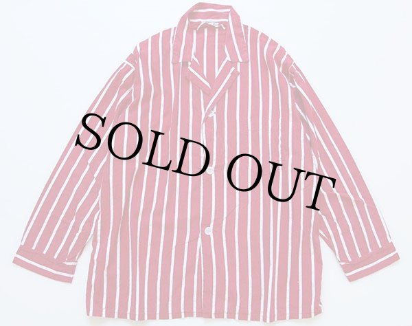 50s Hanny's ストライプ コットン パジャマ シャツパンツ セット 赤×白 C - Sixpacjoe Web Shop