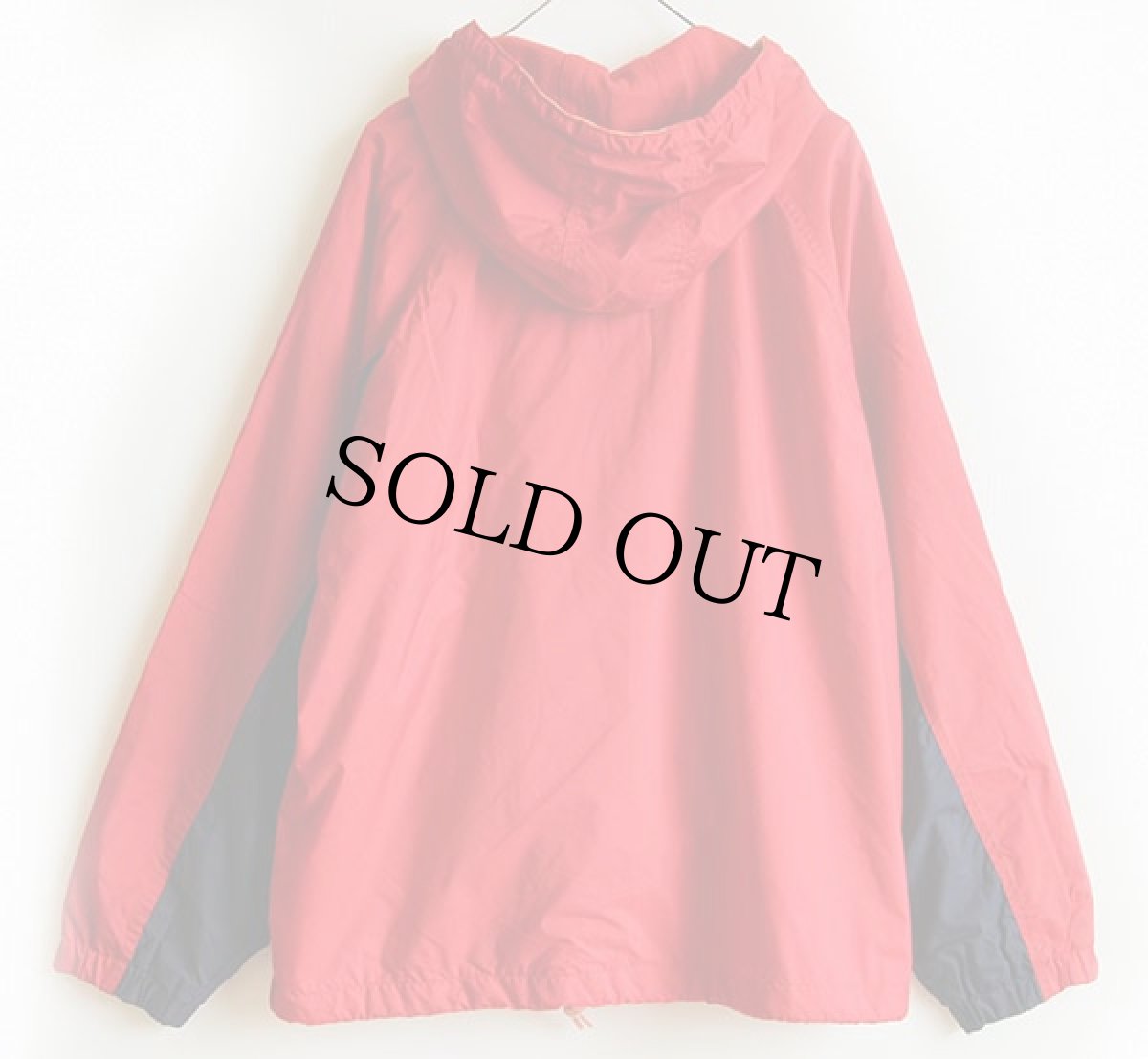 画像2: 90s GAPギャップ ツートン ナイロン アノラックパーカー 赤×紺 S (2)