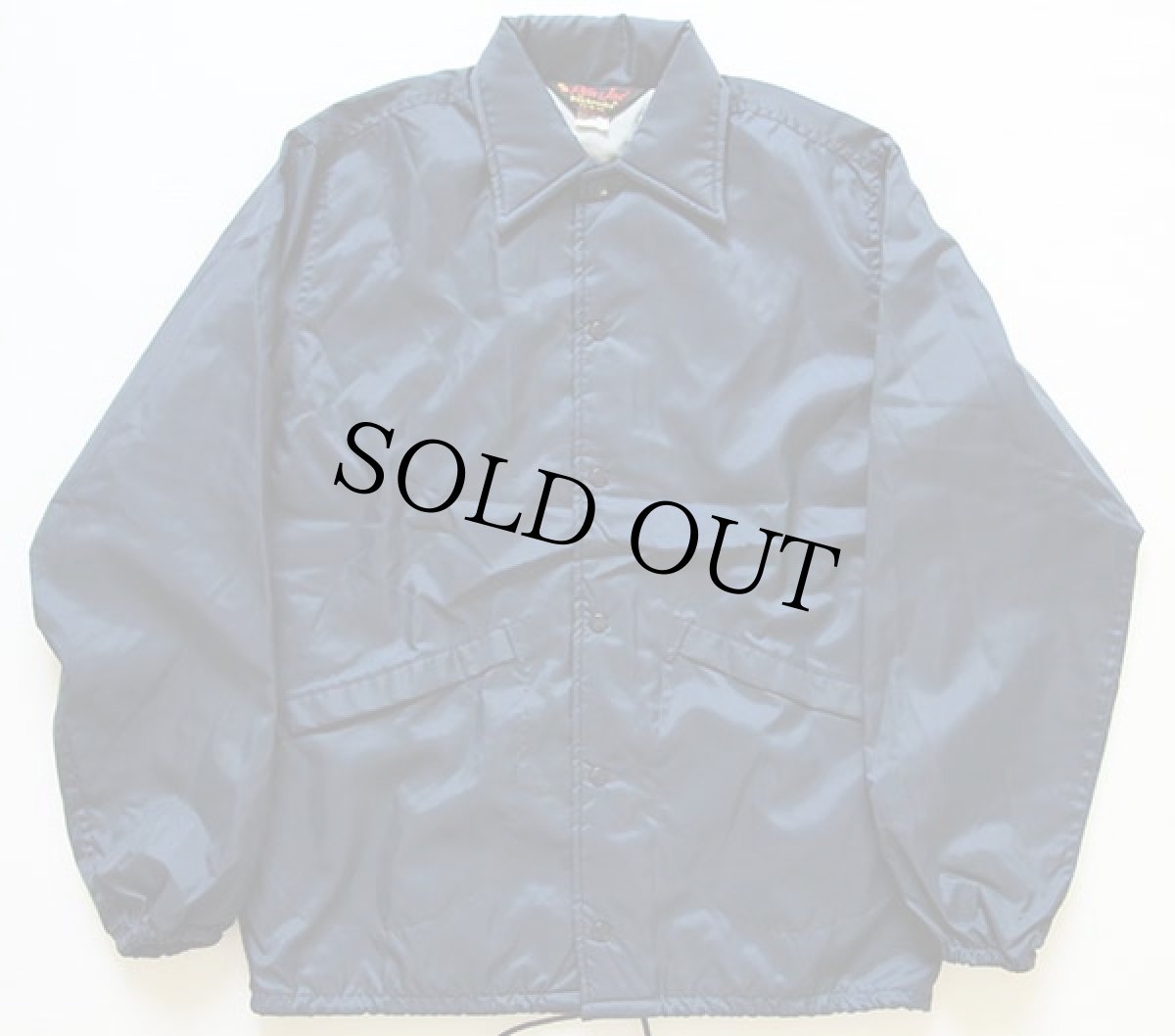 画像2: デッドストック★80s USA製 Pla-Jac ナイロン コーチジャケット 紺 S (2)