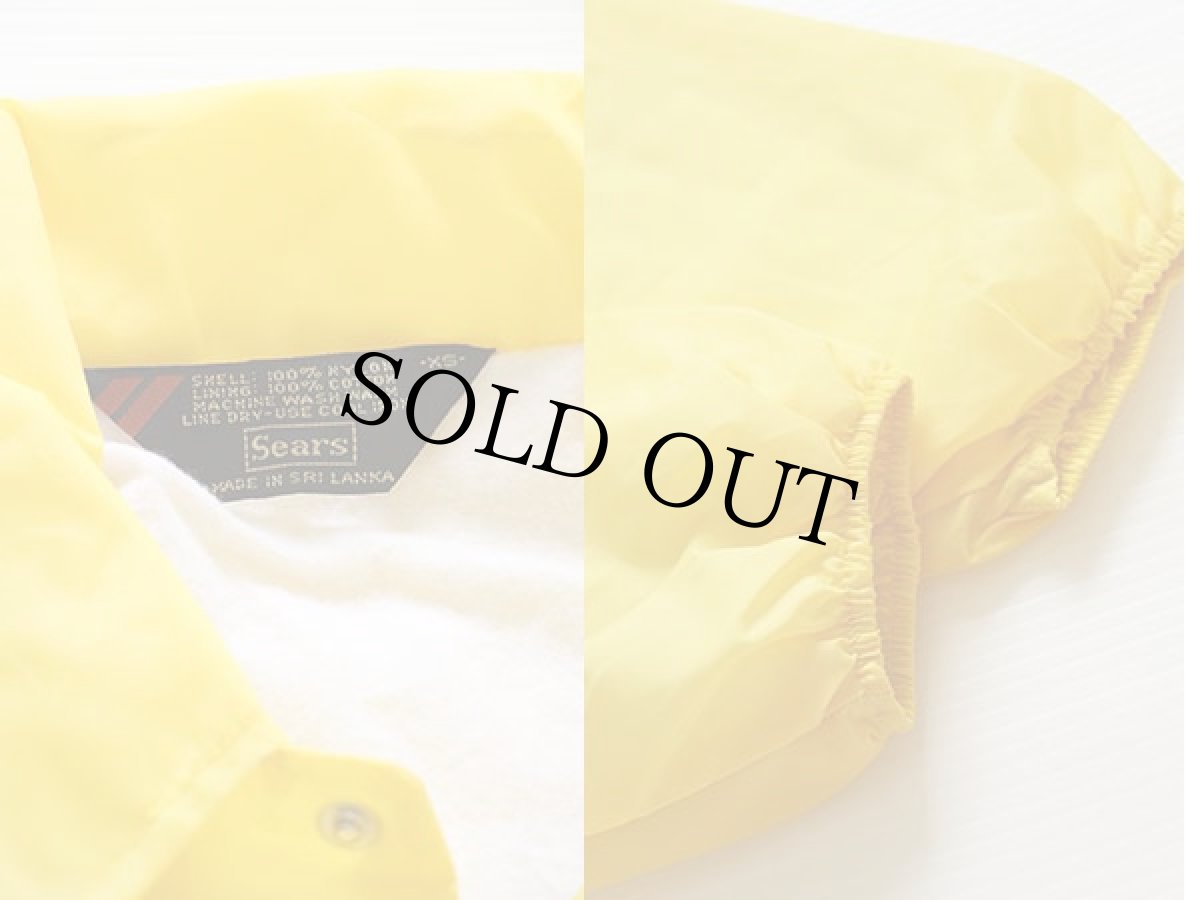 画像3: 80s Sears 無地 ナイロン コーチジャケット 黄 XS (3)