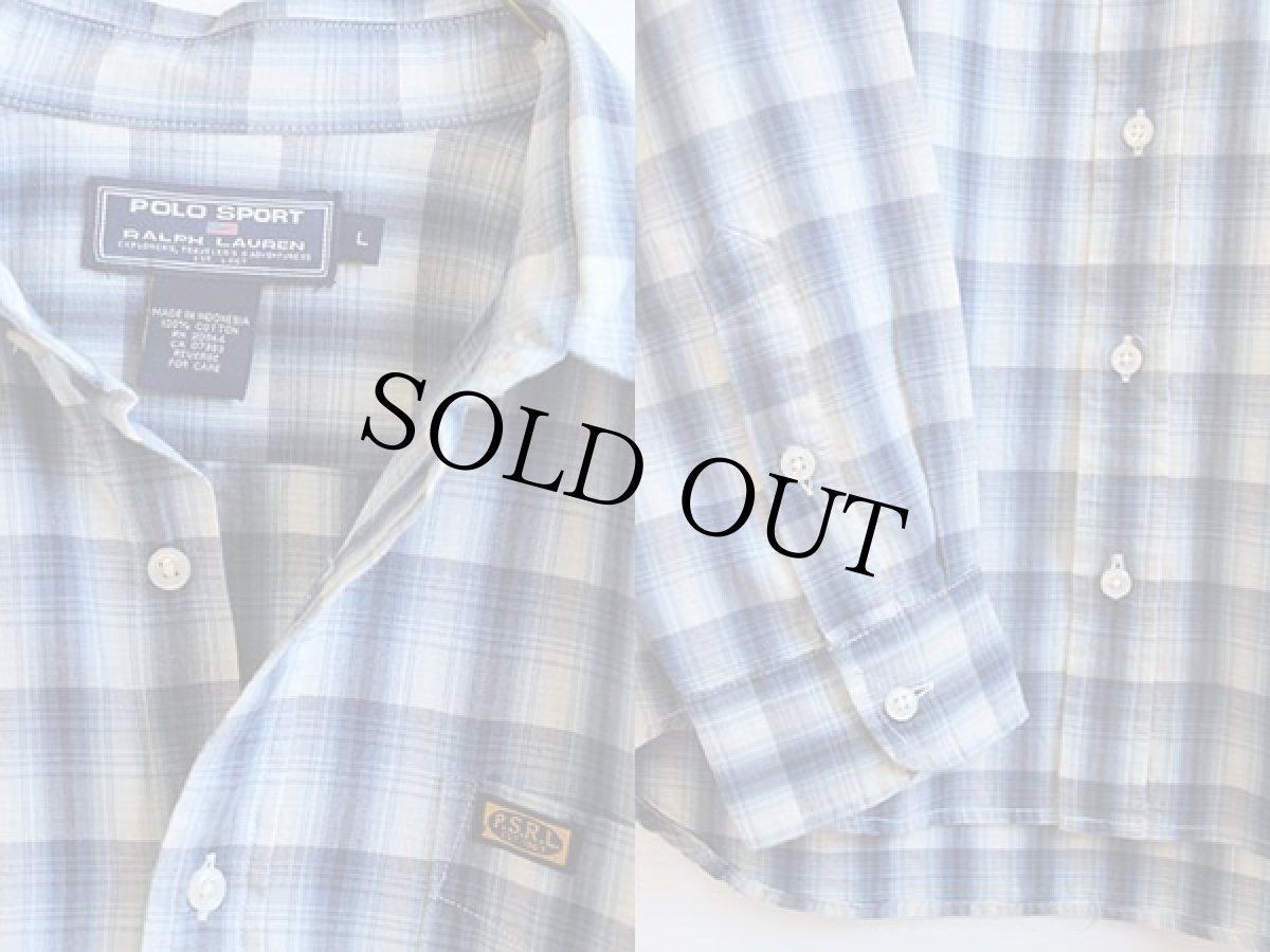 画像3: 90s POLO SPORTポロ スポーツ ラルフローレン オンブレチェック コットンシャツ ボーイズL (3)