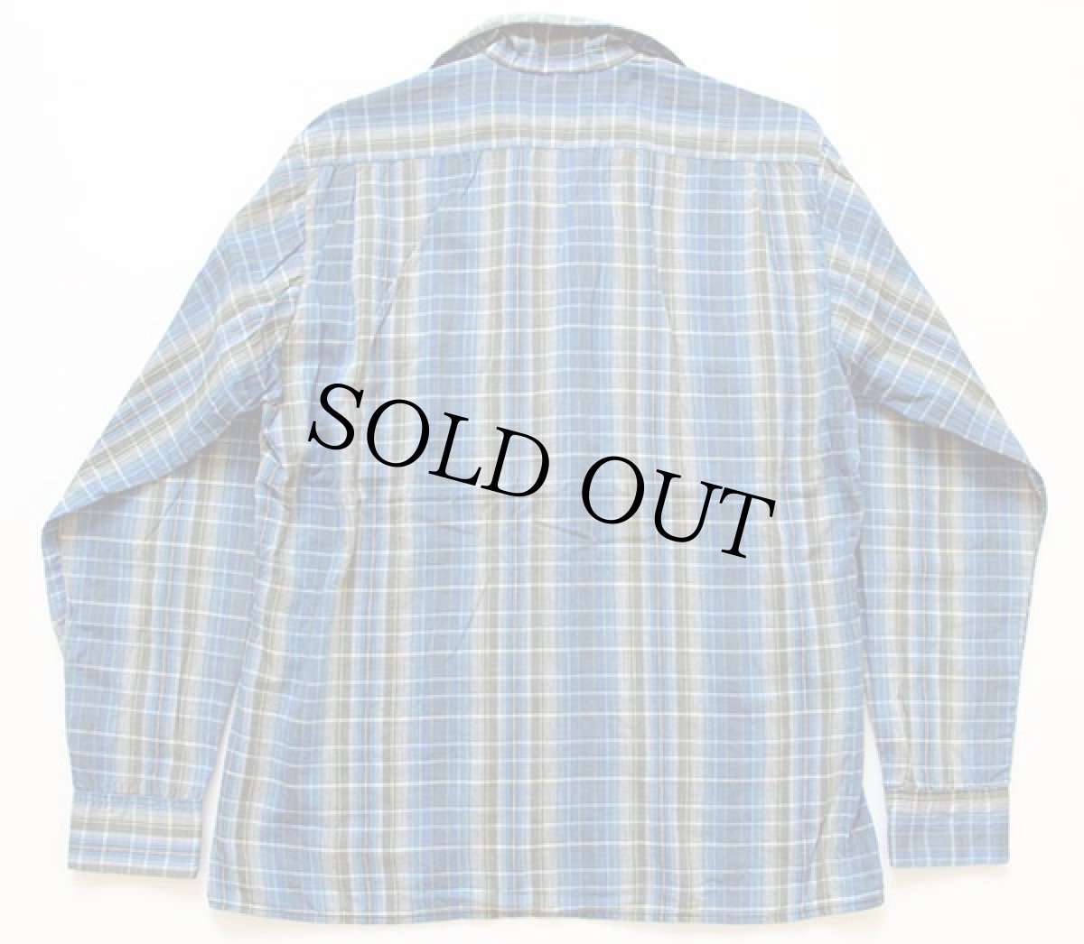 画像2: 60s Sport Shirt チェック コットンシャツ S (2)