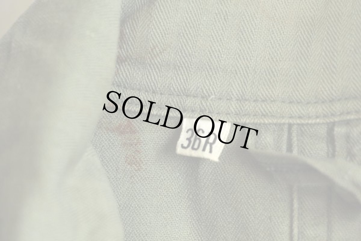 画像3: 40s 米軍 U.S.ARMY M-43 HBT ヘリンボーンツイル オールインワン ペンキ飛び 36R★つなぎ (3)