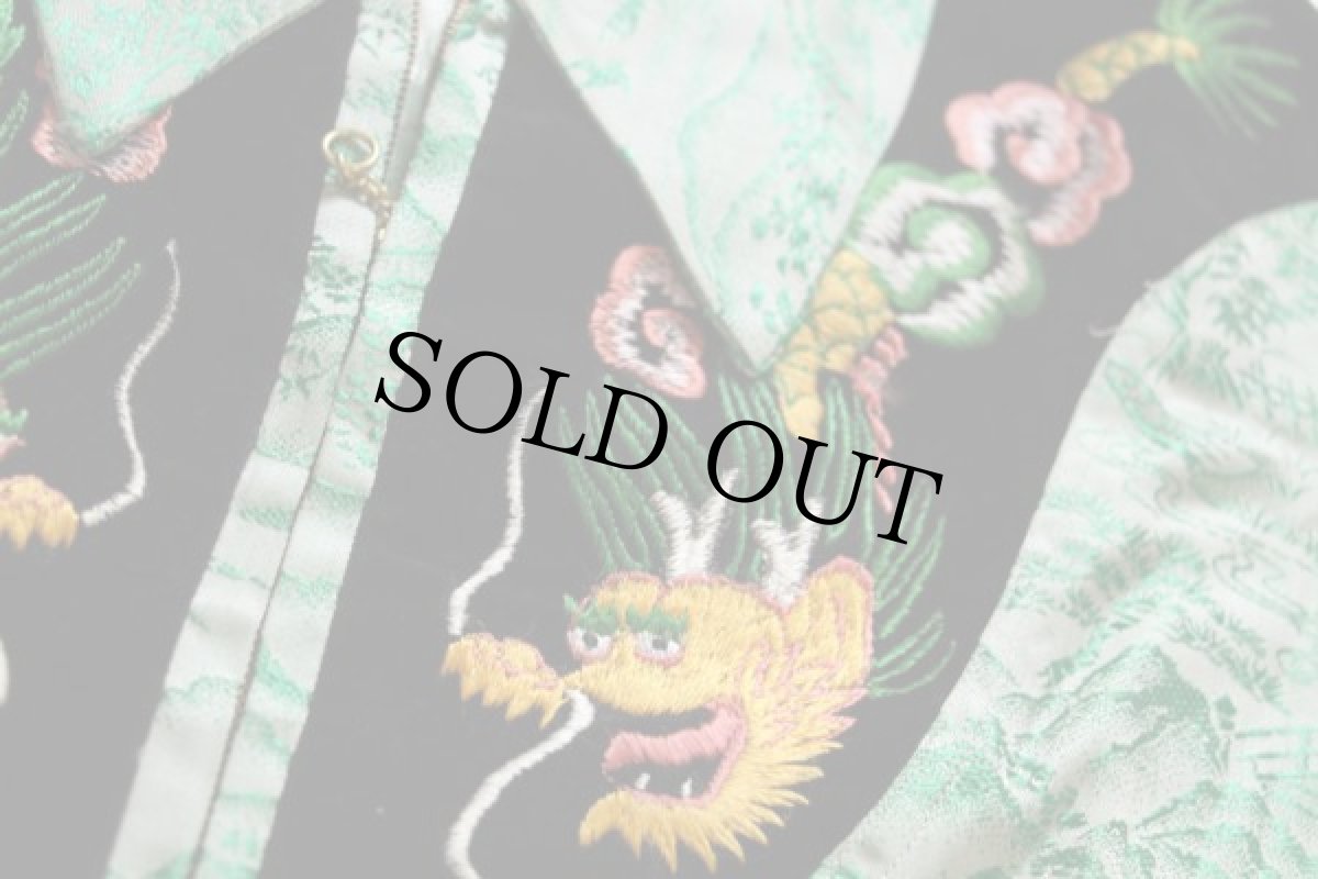 画像5: デッドストック★50s I.M.C CRAFTSMAN JAPAN 龍 刺繍 ベロア切り替え スカシャツ L★スーベニア (5)