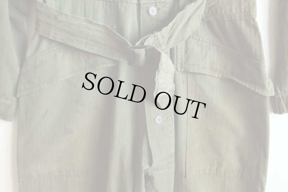 画像4: 40s 米軍 U.S.ARMY M-43 HBT ヘリンボーンツイル オールインワン リペア★つなぎ (4)