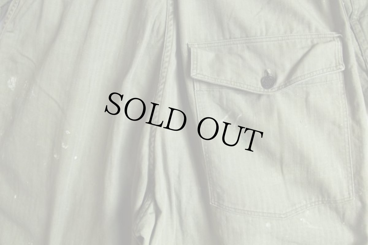 画像5: 40s 米軍 U.S.ARMY M-43 HBT ヘリンボーンツイル オールインワン ペンキ飛び 36R★つなぎ (5)