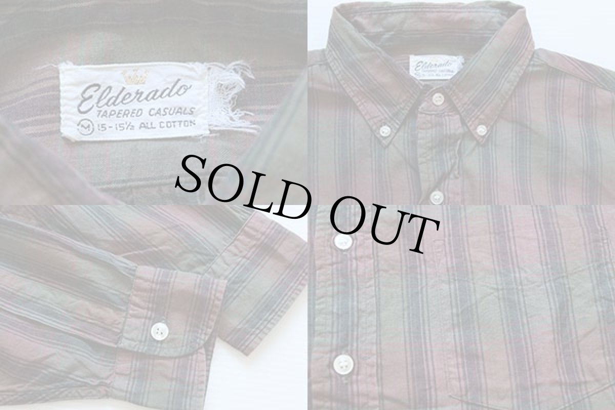 画像3: 60s Elderado チェック 三点留め ボタンダウン コットンシャツ M (3)