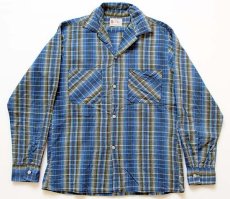 画像1: 60s Sport Shirt チェック コットンシャツ S (1)