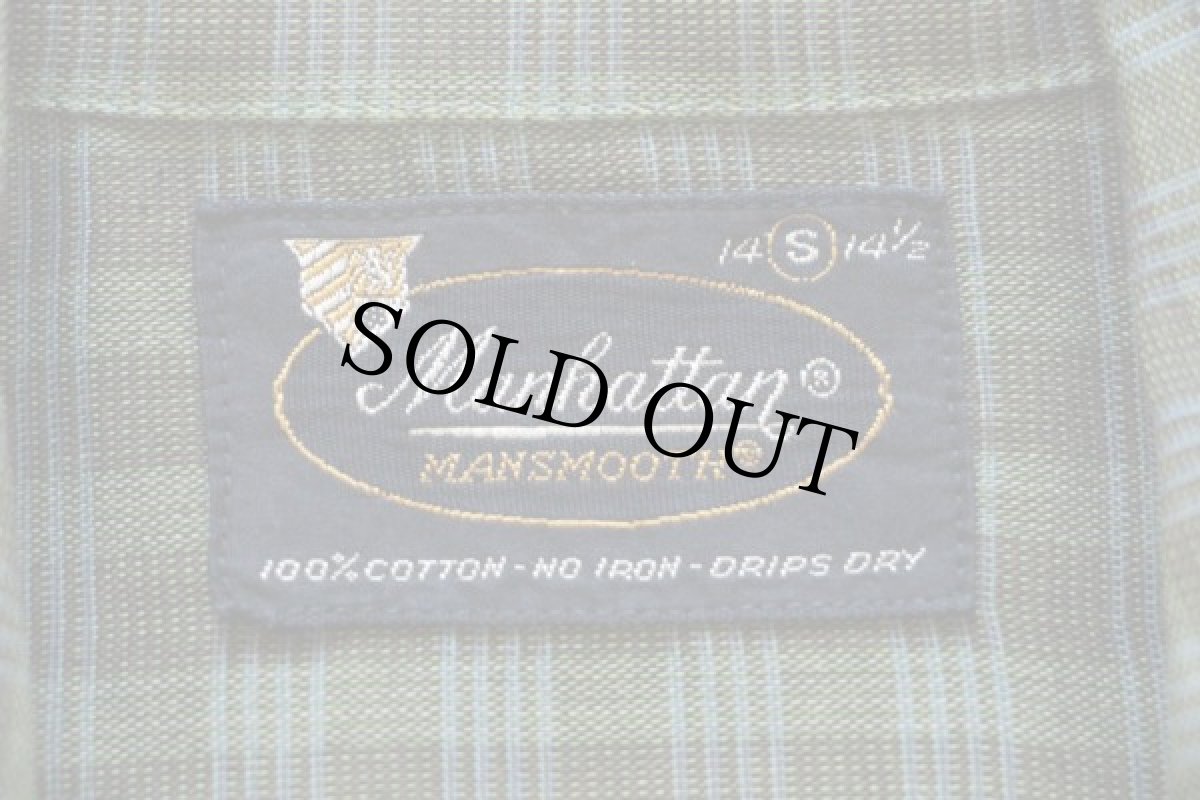 画像4: デッドストック★60s Manhattanマンハッタン チェック コットンシャツ S (4)