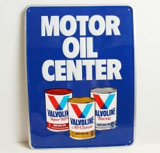 画像1: ビンテージ USA製 MOTOR OIL CENTER VALVOLINE サイン★看板 ガレージ (1)