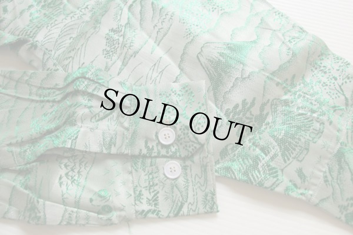 画像6: デッドストック★50s I.M.C CRAFTSMAN JAPAN 龍 刺繍 ベロア切り替え スカシャツ L★スーベニア (6)