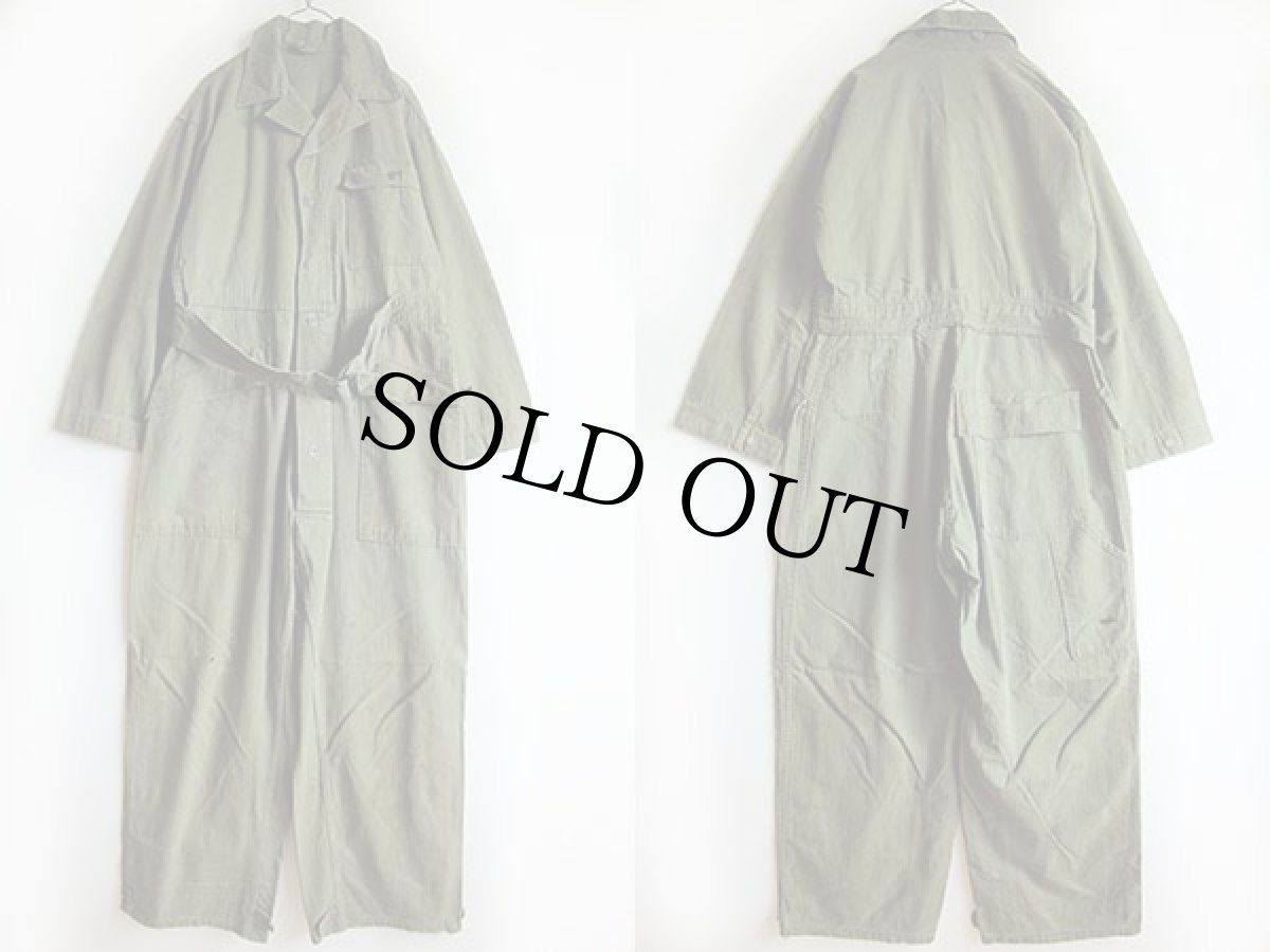 画像2: 40s 米軍 U.S.ARMY M-43 HBT ヘリンボーンツイル オールインワン リペア★つなぎ (2)