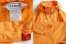 画像3: 90s L.L.Bean ツートン ナイロン アノラックパーカー 薄オレンジ×赤茶 W-M (3)