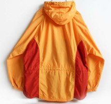 画像2: 90s L.L.Bean ツートン ナイロン アノラックパーカー 薄オレンジ×赤茶 W-M (2)