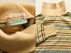 画像3: 70s USA製 Health-tex タートルネック ボーダー ジャガード 長袖Tシャツ 5 (3)