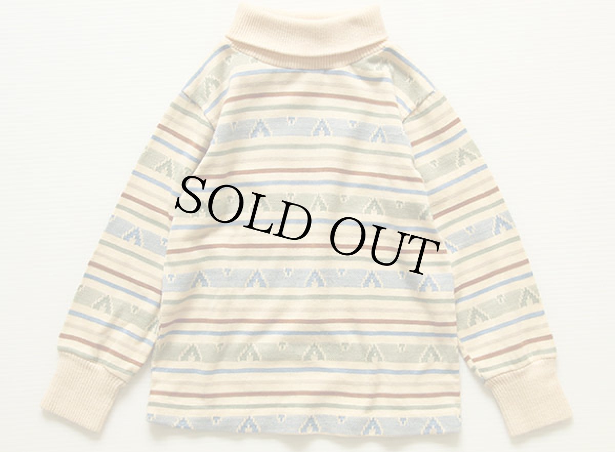 画像2: 70s USA製 Health-tex タートルネック ボーダー ジャガード 長袖Tシャツ 5 (2)