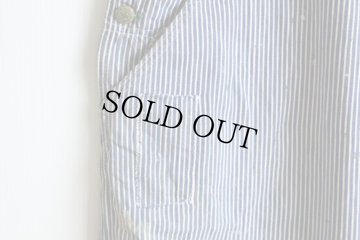 画像9: 70s OSHKOSH B'GOSH ヒッコリー ストライプ オーバーオール ペンキ飛び (9)