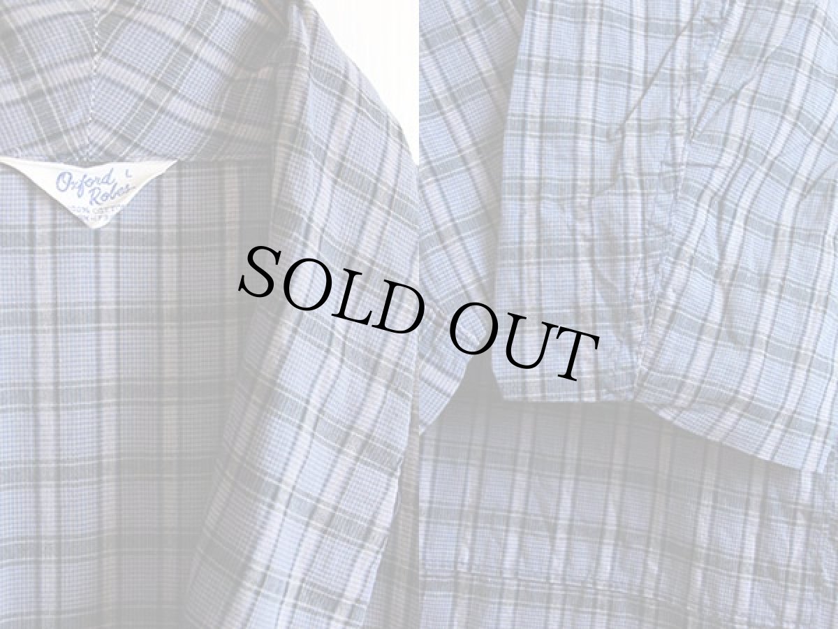 画像3: 60s Oxford Robes チェック コットンガウン L (3)