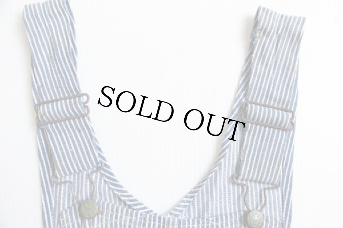 画像8: 70s OSHKOSH B'GOSH ヒッコリー ストライプ オーバーオール ペンキ飛び (8)