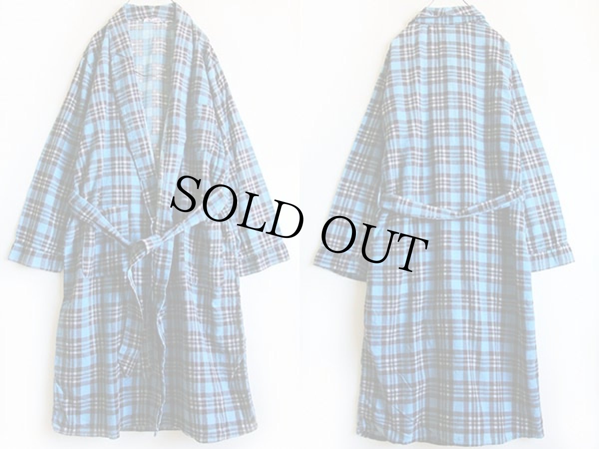 画像2: 60s A Standard Robe チェック プリントネル ガウン (2)