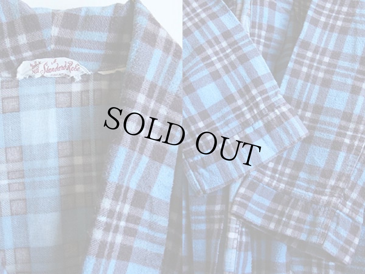 画像3: 60s A Standard Robe チェック プリントネル ガウン (3)