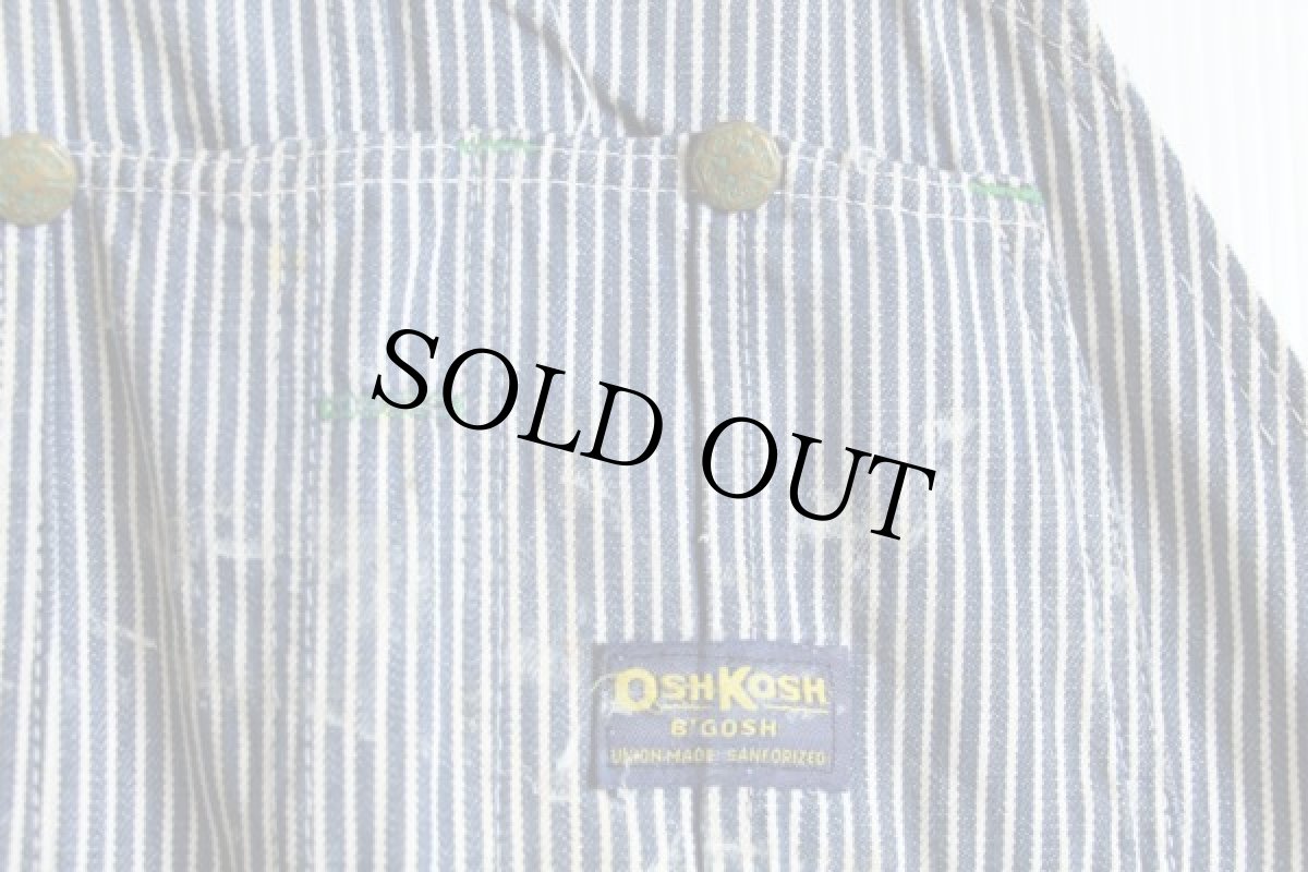 画像3: 70s OSHKOSH B'GOSH ヒッコリー ストライプ オーバーオール ペンキ飛び (3)