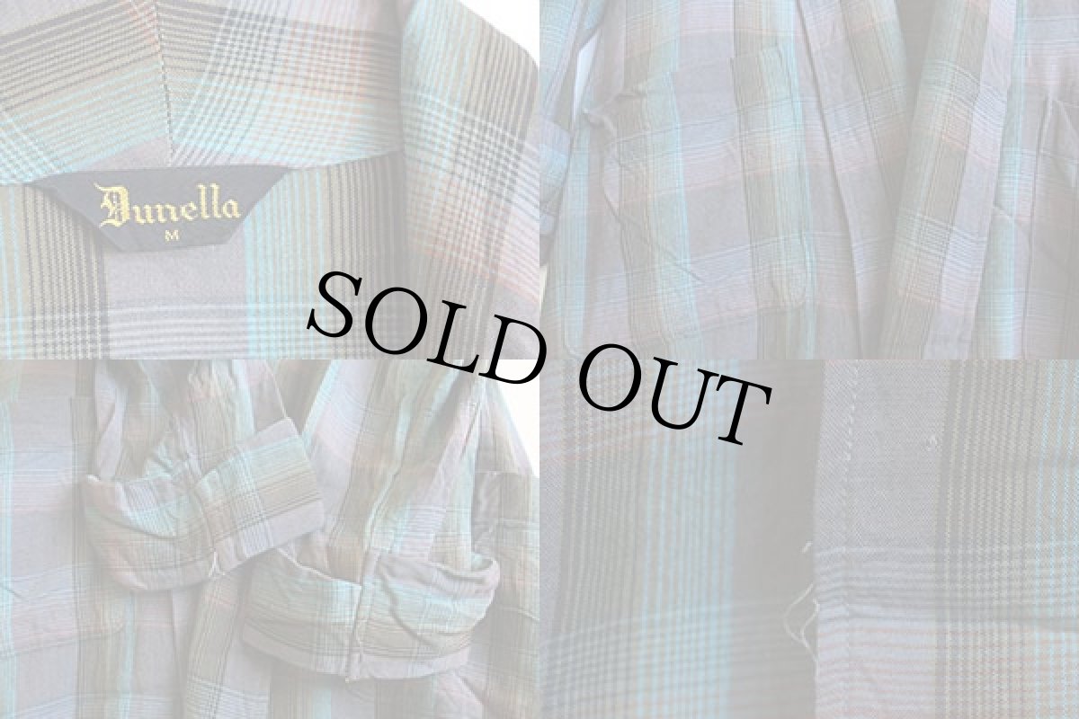 画像3: 50s Dunella チェック レーヨンガウン M (3)