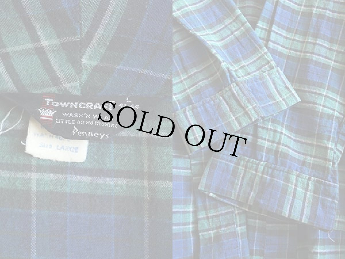 画像3: 60s Penneys TOWNCRAFT チェック ライトネル ガウン L (3)