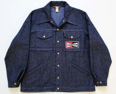 画像1: 70s USA製 CHAMPION SPARK PLUG チャンピオン プラグ パッチ付き デニムジャケット XL (1)