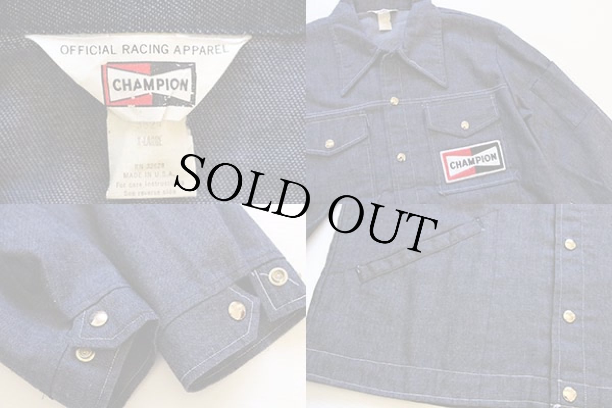 画像3: 70s USA製 CHAMPION SPARK PLUG チャンピオン プラグ パッチ付き デニムジャケット XL (3)