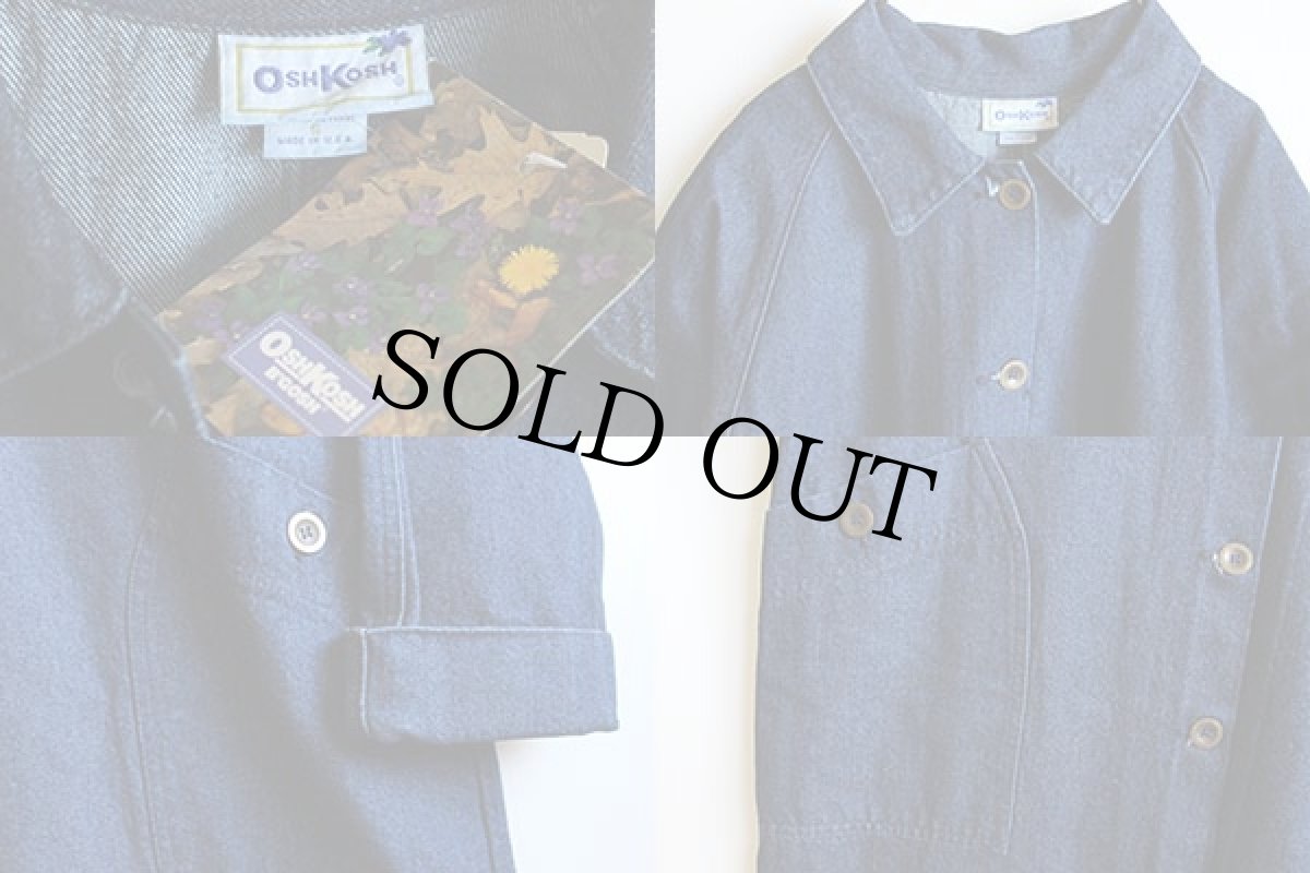 画像3: デッドストック★90s USA製 OSHKOSH B'GOSH ロング デニムコート (3)