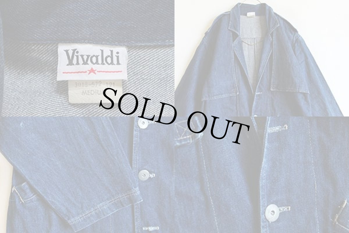 画像3: 80s USA製 Vivaldi ロング デニム コート (3)
