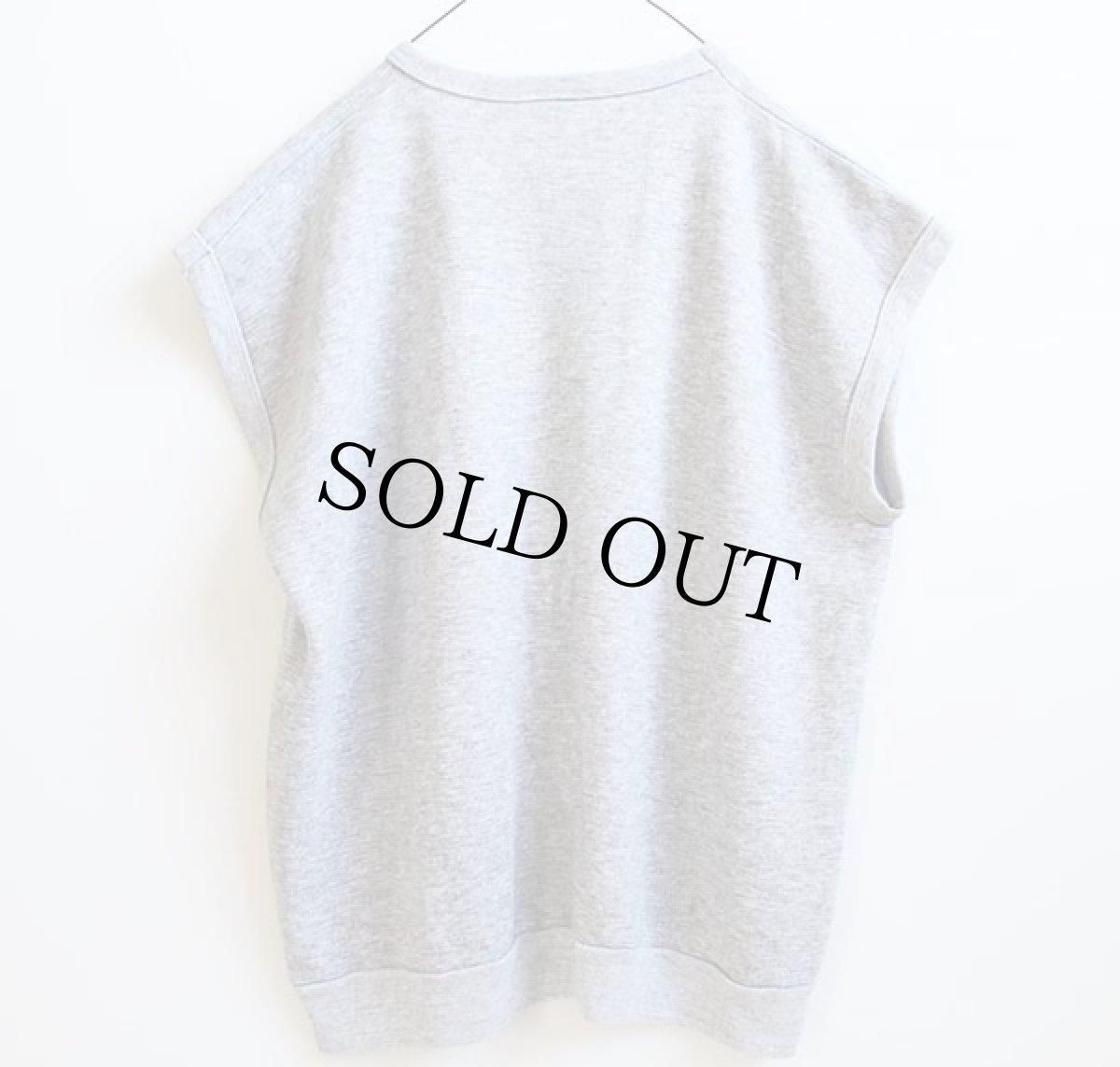 画像2: 80s USA製 Designpoint by Mary Ellis 無地 ノースリーブ スウェット 杢グレー L★ブランク (2)