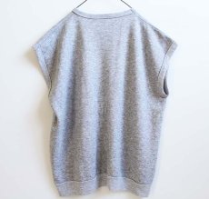 画像2: 80s USA製 Designpoint by Mary Ellis 無地 ノースリーブ スウェット 杢グレー L★ブランク (2)