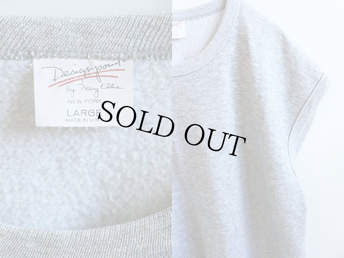 画像4: 80s USA製 Designpoint by Mary Ellis 無地 ノースリーブ スウェット 杢グレー L★ブランク (4)