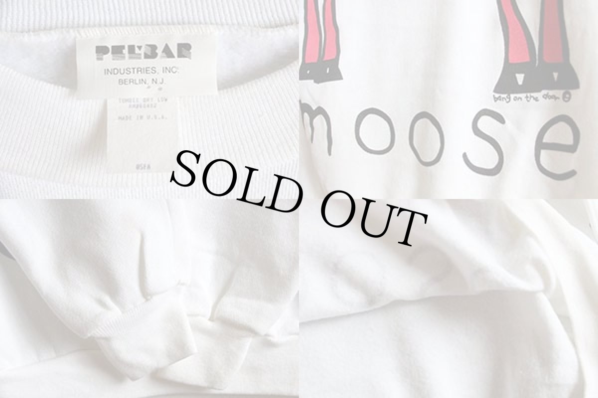 画像3: デッドストック★90s USA製 PELBAR moose アート スウェット 白★特大 (3)