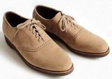 画像1: USA製 Dexter ヌバックレザー サドルシューズ ブラウンベージュ10M★レザーシューズ 革靴 (1)