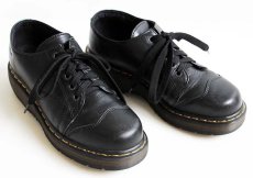 画像1: 英国製 DR.MARTENSドクターマーチン 5ホール 厚底 レザーシューズ 黒 UK8 (1)